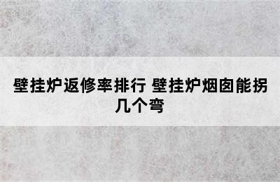 壁挂炉返修率排行 壁挂炉烟囱能拐几个弯